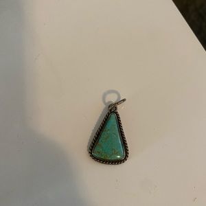 Turquoise stamped pendant